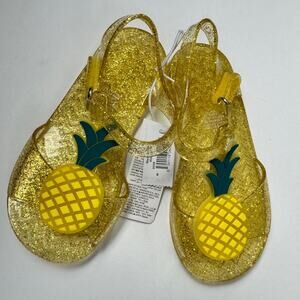 Old Navy Girl's Toddler Pineapple Jelly Ankle Strap  Sandals Sz 8